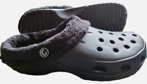 Black fur lined clogs - clogs, men