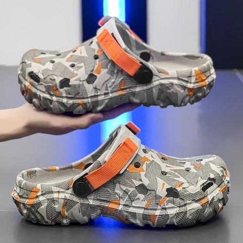 New men camo slip crocs - new,
