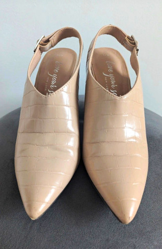 Love shoes beige - croc, effect